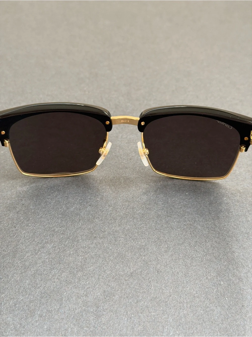 100% Authentic Cartier Black Square Acetate Metal Frame Sunglasses